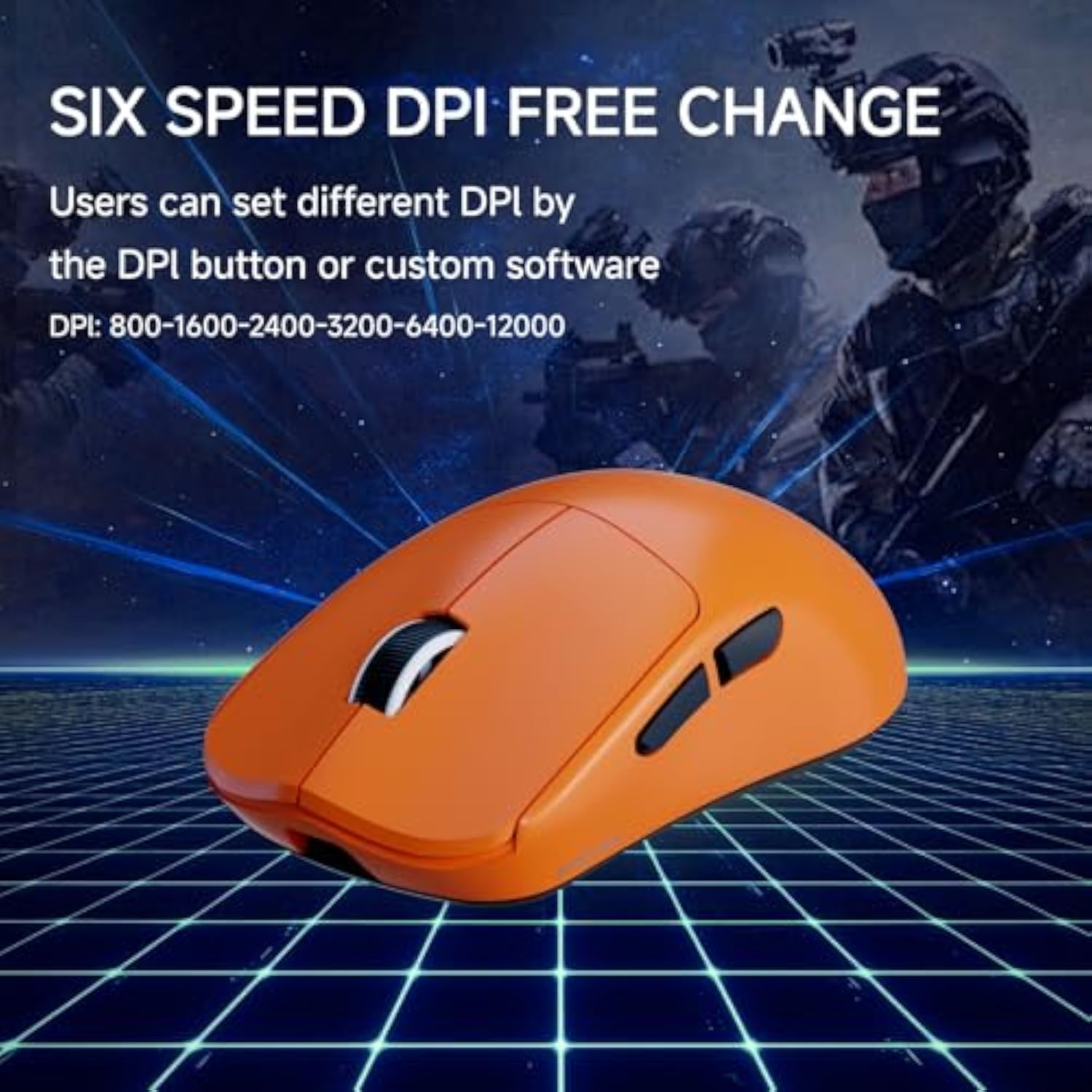 X23Pro Wireless Gaming Mouse, 2.4G/Bt5.0/Usb-C Esports Gaming Mouse, 800Mah Rechargeable Lightweight Mouse Gaming, 12000 Dpi Wireless Mouse With 6 Programmable Buttons,For Laptop/Pc/Mac, Orange