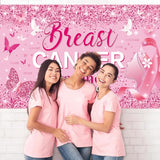 Breast Cancer Awareness Decorations, Breast Cancer Awareness Backdrop,Breasts Cancer Awareness Banner,Pink Ribbon Banner Backdrop for Breast Cancer Decor, 72x43 Inch (PINK)