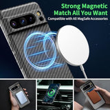 Magnetic Google Pixel 10 Pro Xl Case,Ultra-Thin Soft Touch Skin Carbon Fiber Bump Texture [Compatible With Pixelsnap/Magsafe],Slim Minimalist Lightweight Protective Matte Hard Cover-Black