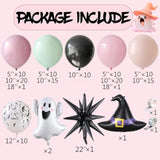 Halloween Balloon Arch Kit: Purple, Green, Pink, Ghost & Witch Foils