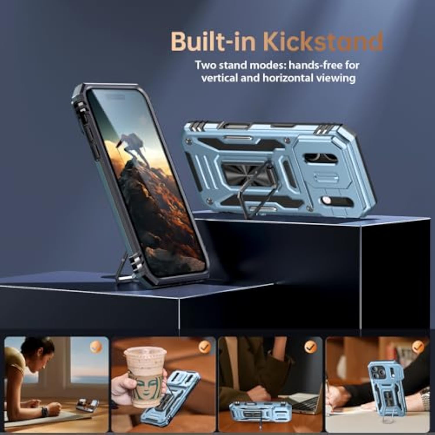 Matte Finish iPhone 17 Pro Max Case with Built-in Screen Protector