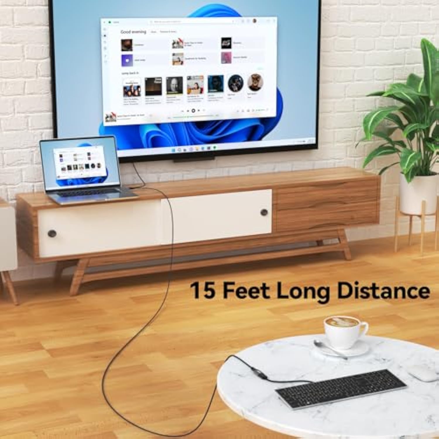 Usb Extension Cable 15 Ft Long, Type A 3.0 Extender 5Gbps Data Transfer & 15W Charging Male To Female Cord Braided For Webcam Dashcam Keyboard Mouse Printer And More