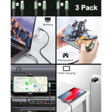 Usb C To Usb C Cable, Type C Charger Cord Right Angle, Fast Charger Usb-C 90 Degree For Iphone 15/16 Pro Max Plus, Ipad Pro, Type C Cable For Samsung S24 S23 S22 (3Pack-1.5+5+10Ft)