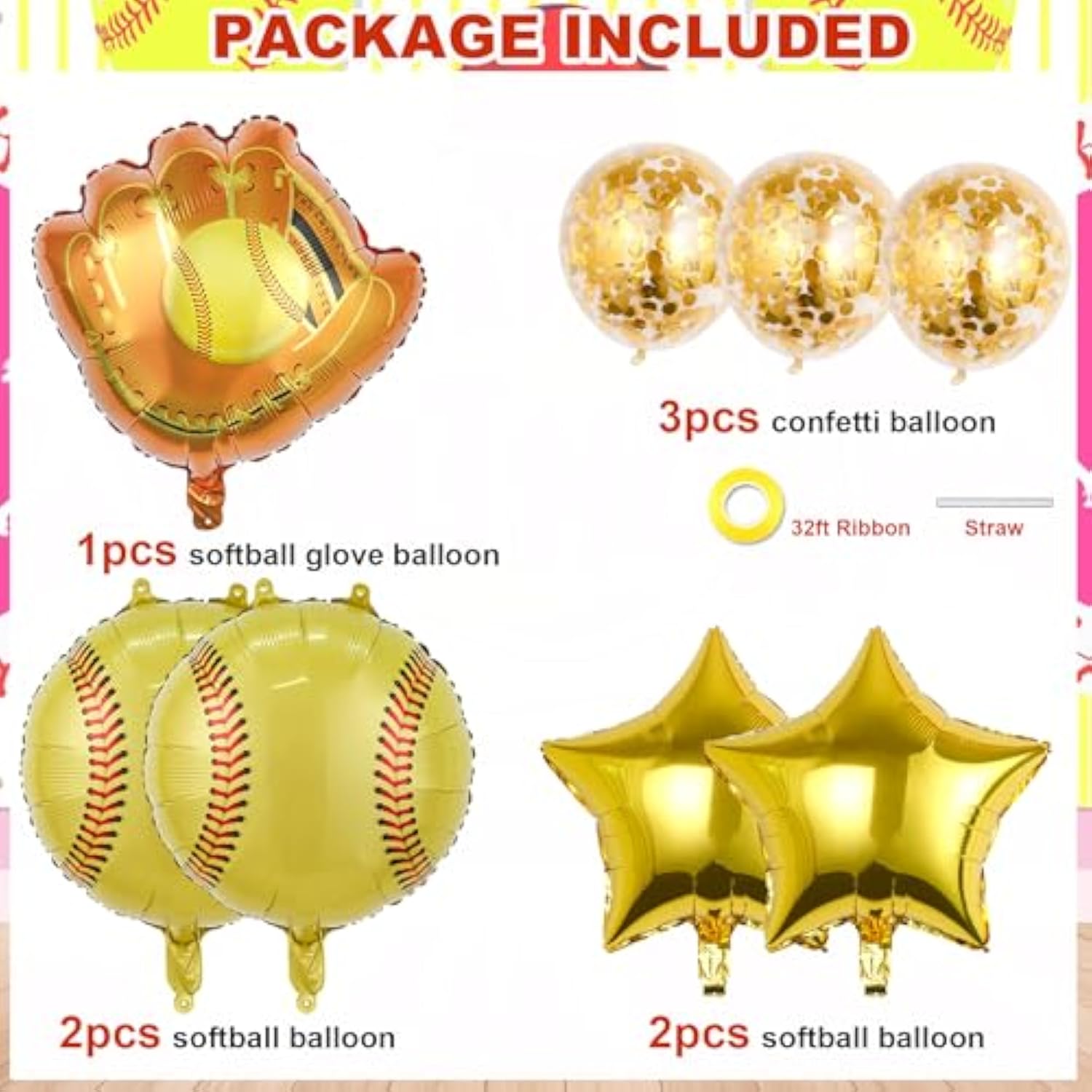 8Pcs Softball Party Balloons,Softball Glove Foil Balloons,Confetti Balloon For Gender Reveal Baby Shower Decoration,Sports Theme Boys Girls Birthdays Party Supplies