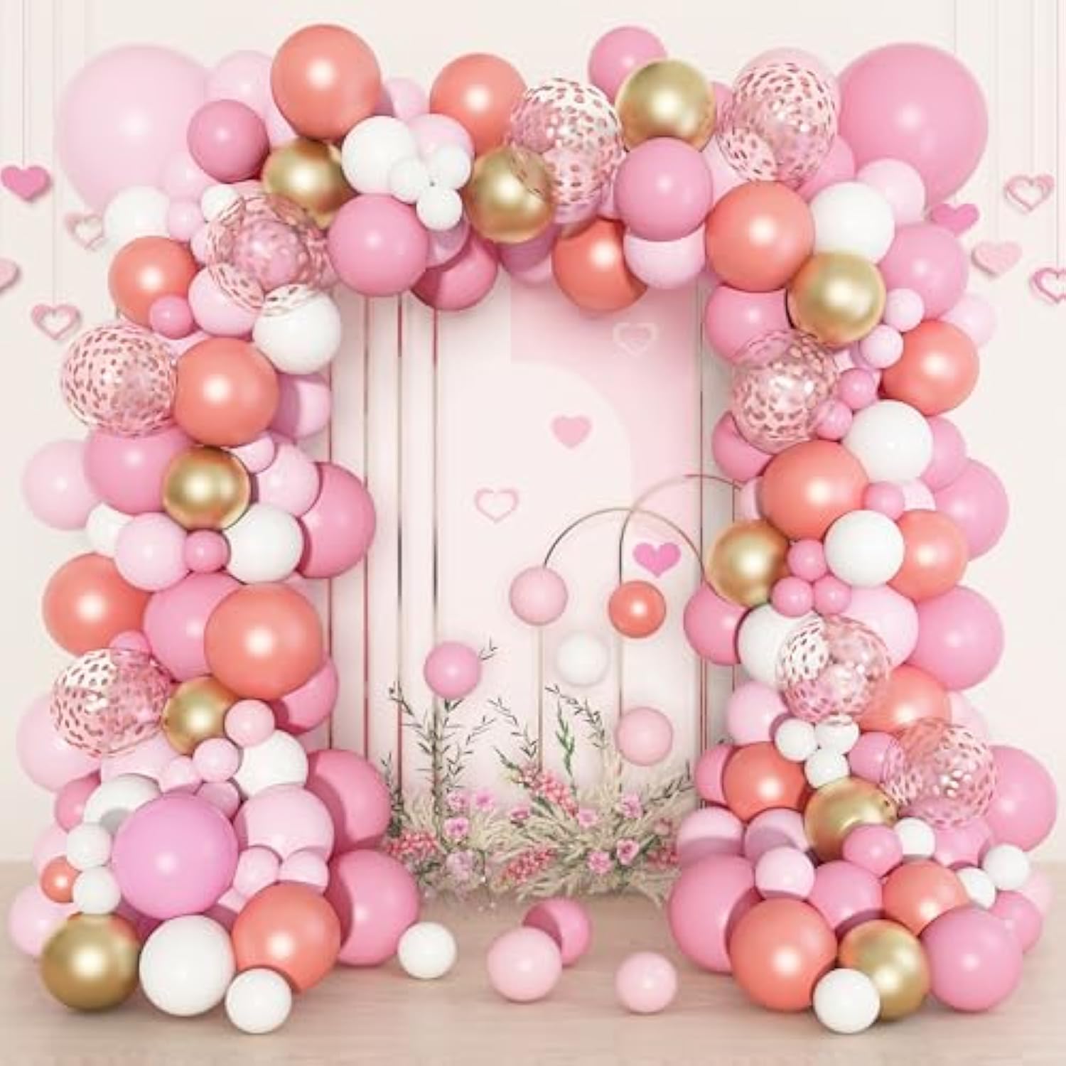 Rose Gold & Pink Balloon Garland Kit: Party Decorations