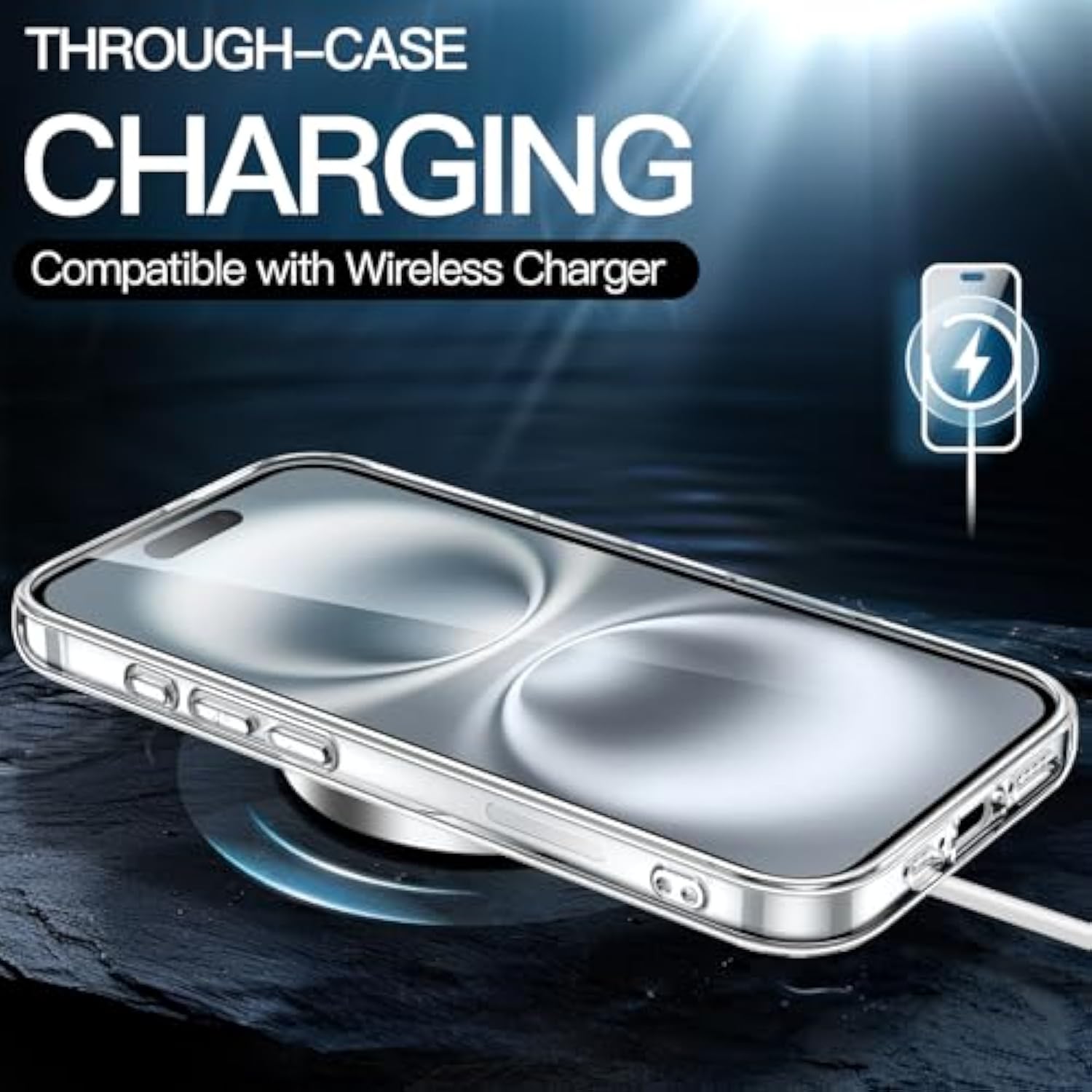 JETech Case for iPhone 16 6.1-Inch, Non-Yellowing Shockproof Phone Bumper Cover, Anti-Scratch Clear Back (Clear)