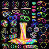 Glow In The Dark Party Favors For Adults Kids, 27 Carnival Accessories, 56 Led Light Up Toys Bulk, 100 Glow Sticks Party Pack, Neon Party Supplies & Decorations