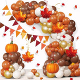 Thanksgiving Balloon Arch Kit: Maple Leaves, Pumpkins, Pine Cones