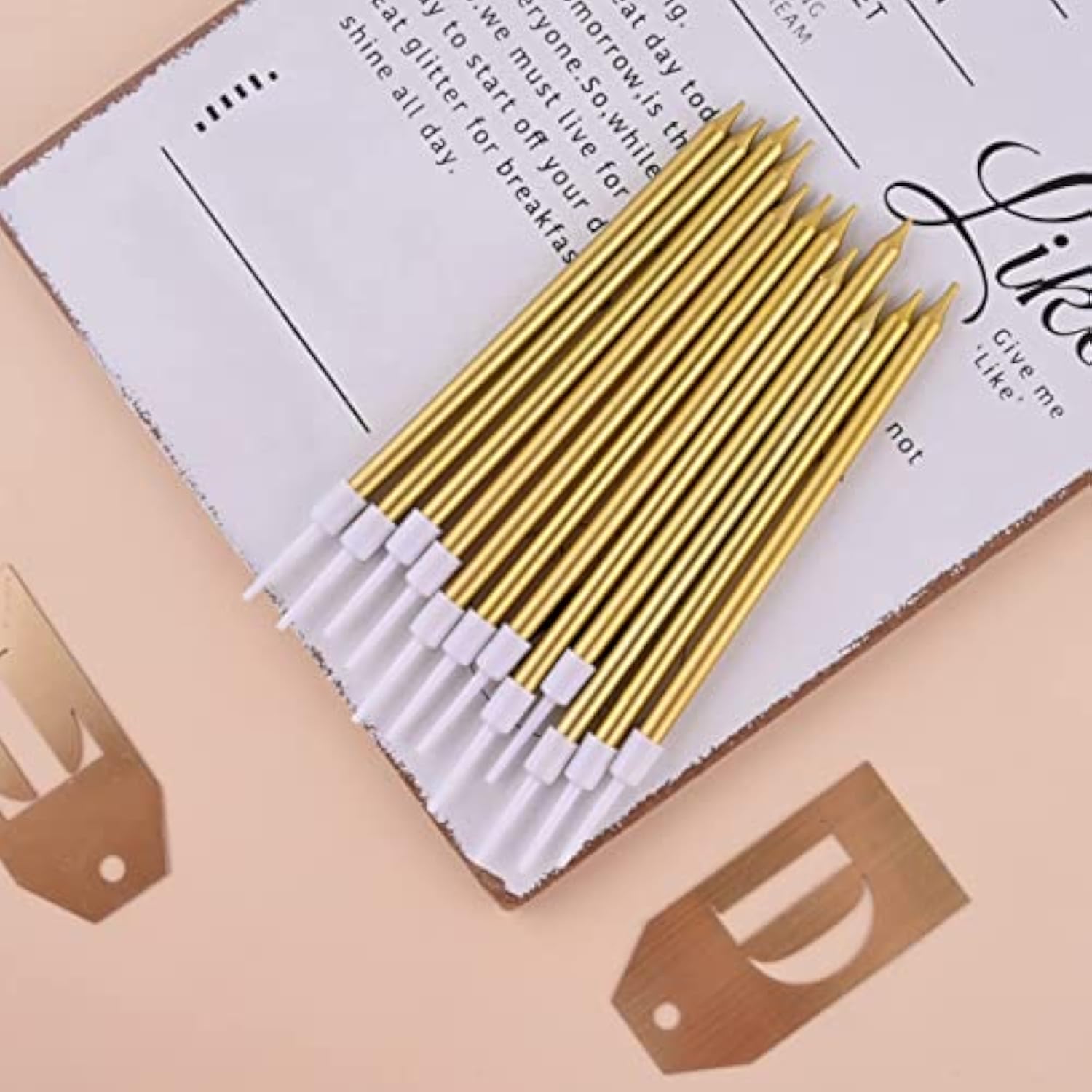 Gold Long Thin Metallic Birthday Candles, Cake Candles, Birthday Parties, Wedding Decorations, Party Candles, Cake Decorations