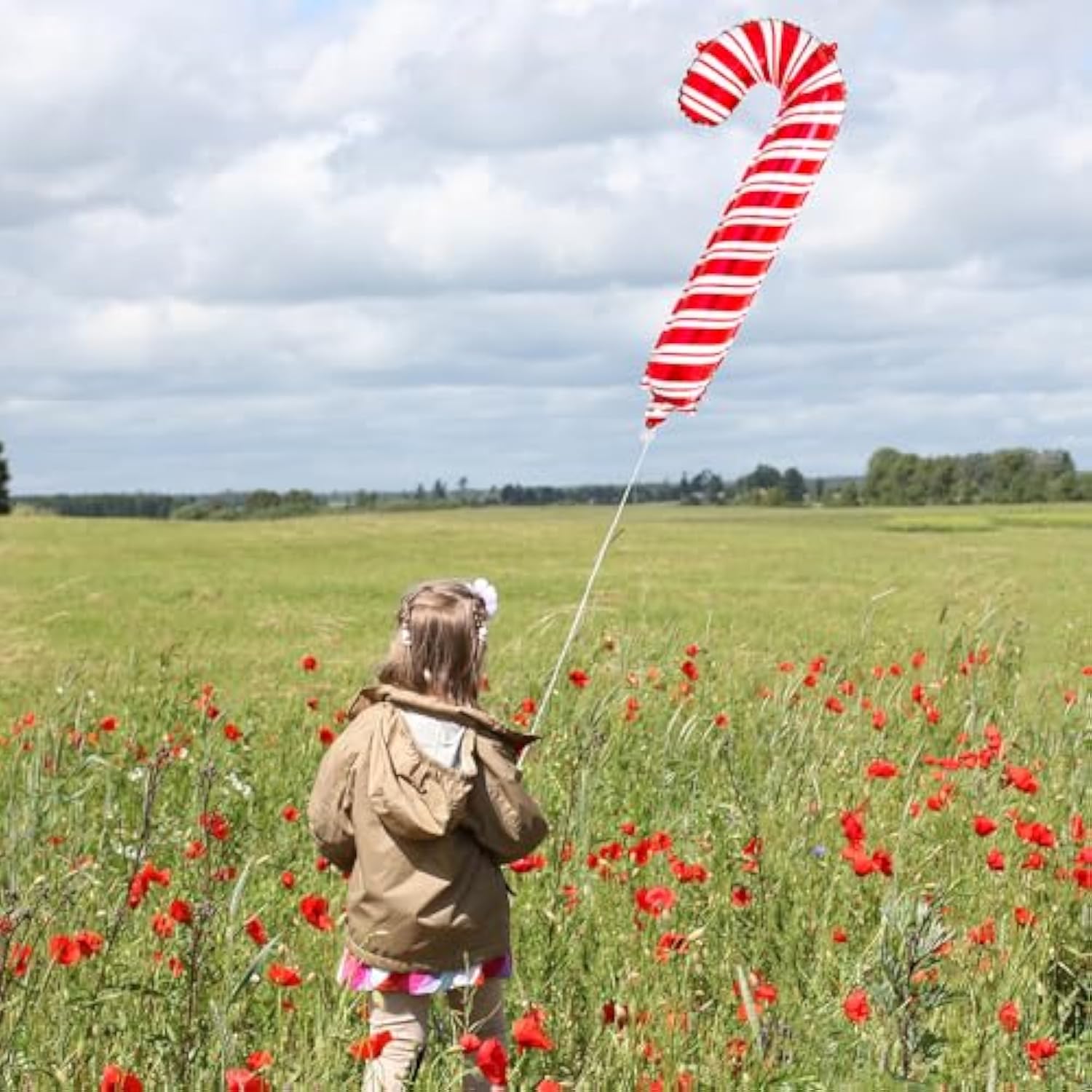 12 Pack Large Red Christmas Candy Cane Foil Balloons Party Decorations
