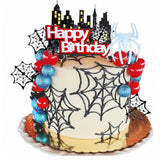 Spider/Web Cake Topper w/ Red/Black/Blue Balls for Boys Birthday/Baby Shower Decor
