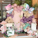 Fairy Wonderland Birthday Party Decorations,138Pcs Fairy Butterfly Mushroom Balloon Arch Garland Kit Dusty Pink Purple Blue Green Balloons For Girls Fairytale Spring Garden Tea Party Bride Baby Shower