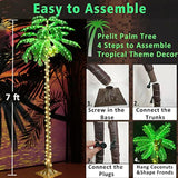 7 Ft Led Lighted Palm Tree With Coconuts Outdoor Artificial Tropical Palm Tree Lights For Patio Pool Hawaiian Luau Jungle Party Tiki Bar Christmas Indoor Decoration