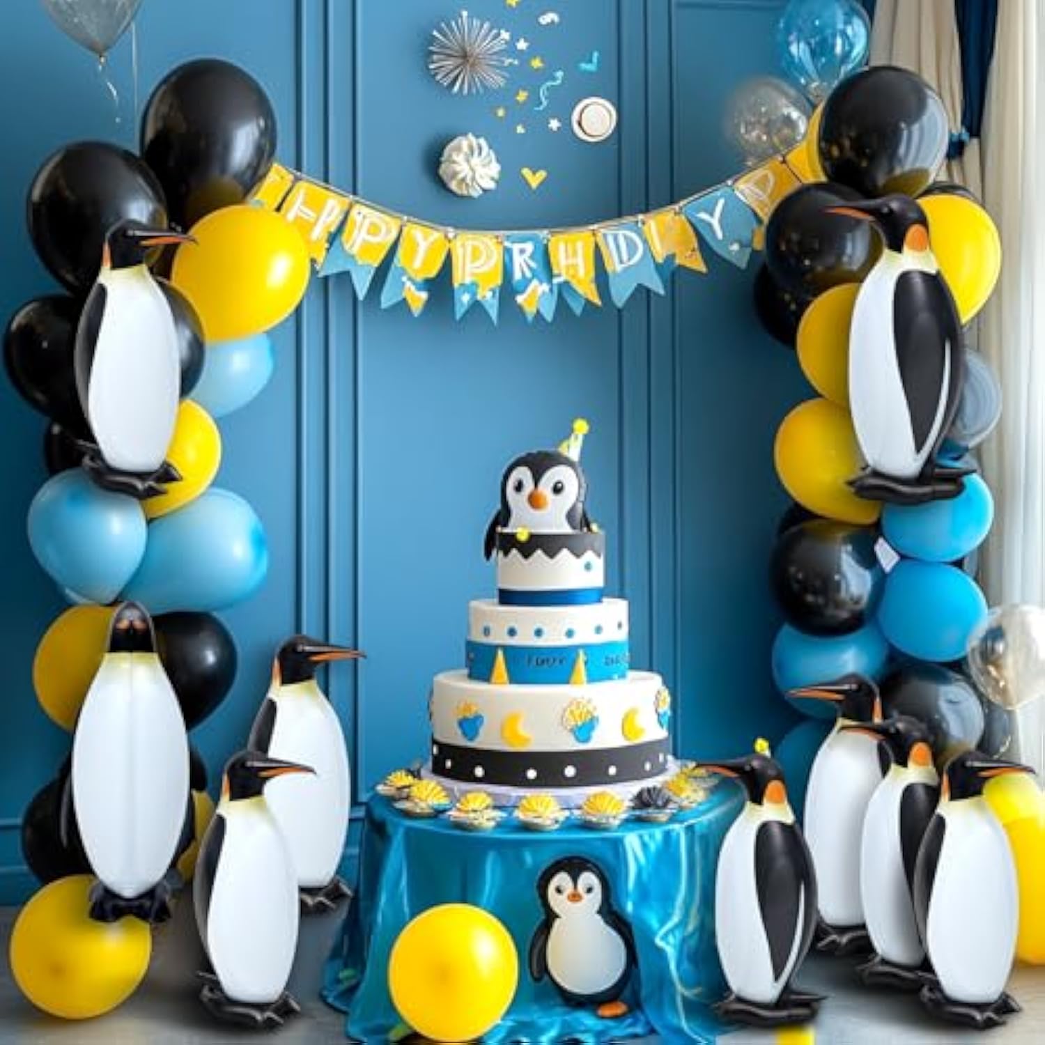 6 Pcs 20.5 Inch Inflatable Penguin Large Walking Penguin Party Decorations For Christmas Winter Birthday Party Baby Show