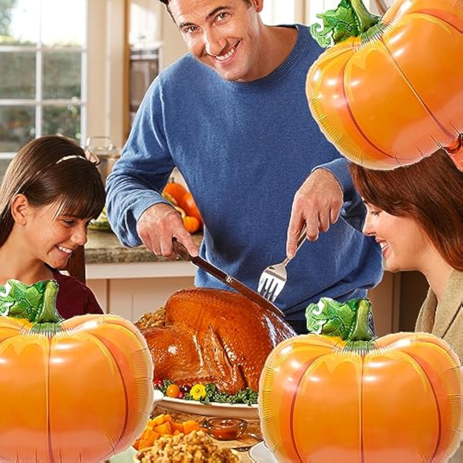 3 Pcs Pumpkin Balloons Fall Harvest Thanksgiving Party Decoration Set