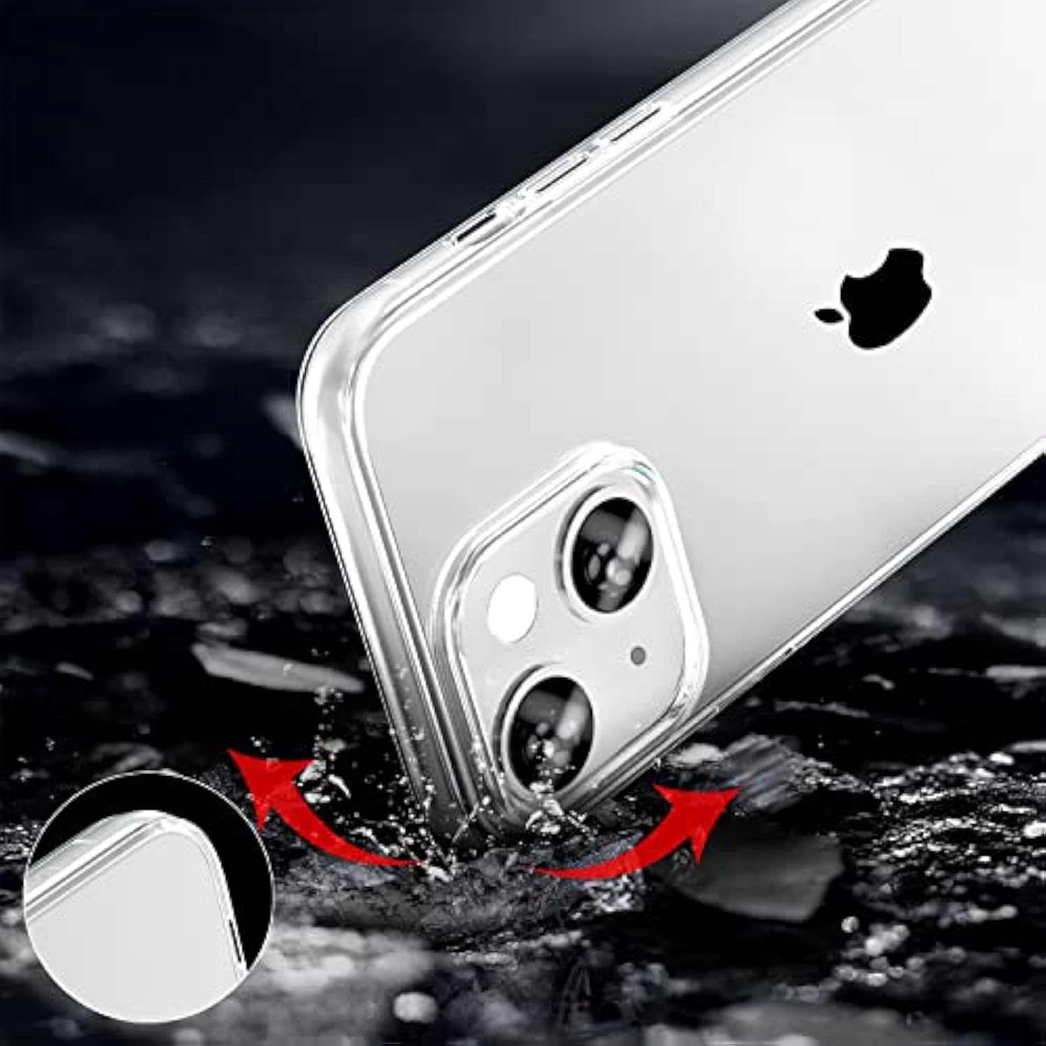 Phone Case Compatible With Iphone 13 & Iphone 14, Clear Case Shockproof Protective Bumper Slim Cover For 6.1 Inch