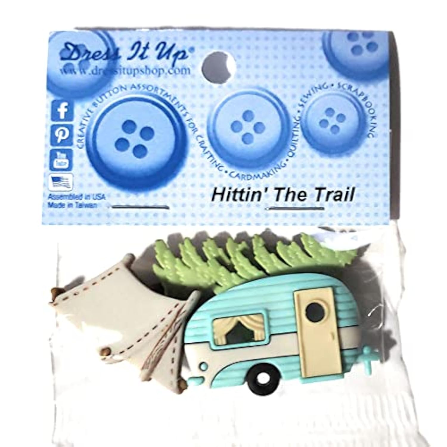 Hittin The Trail Camping Buttons Set