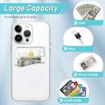 Phone Wallet, Credit Card Holder For Back Of Phone Case Wallet Pocket Stick On Id Bussiness Cards Sticky Pouch Compatible With Iphone, Samsung Galaxy, Android - 3 Pack Black Grey White