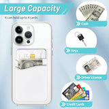 Phone Wallet 3-Pack Stick-On Card Holder for iPhone Samsung Android Black Grey White