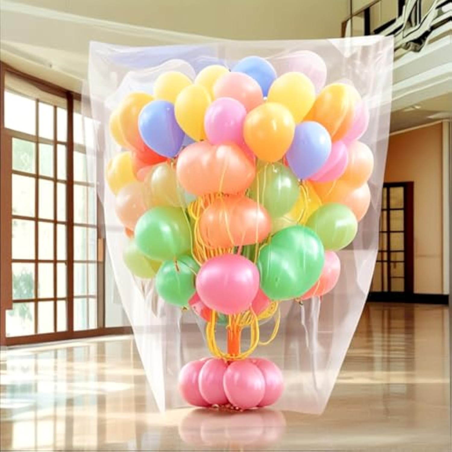 2 Pack Balloon Bags 98 X 59 Inch Big Plastic Balloon Storage Bag Large Balloon Bags For Transport Carrying Packaging Storage Car Seat Luggage Suitcase Stroller Chair