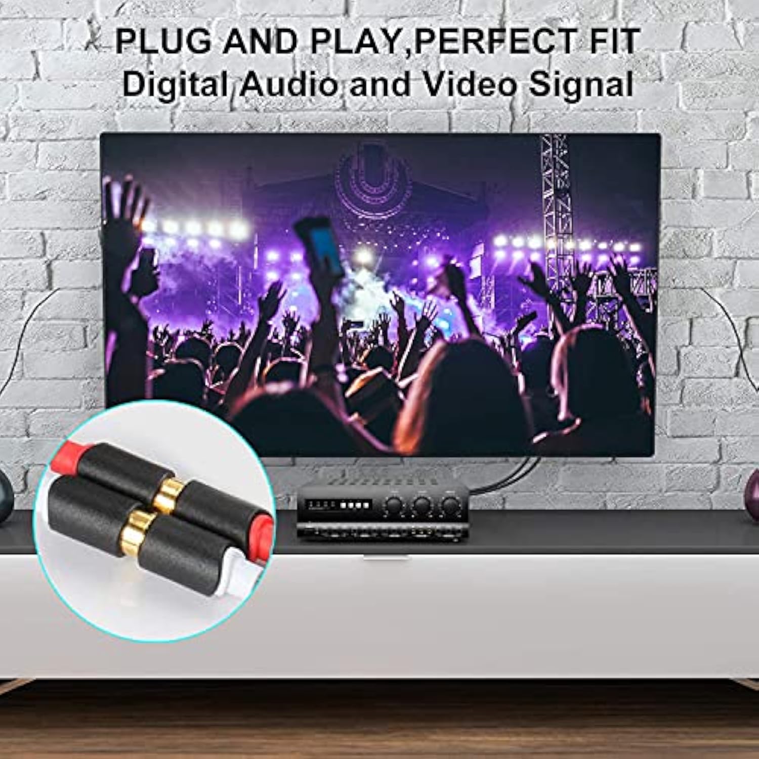 Rca Extension Cable, Gold Plated Audiowave Series 2 Rca Male To Female Stereo Audio Cable For Speaker, Amplifier, Mixer, Tv, 6 Feet