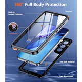Samsung Galaxy S25 Plus Waterproof Case, Shockproof, Lens & Screen Protector, Black