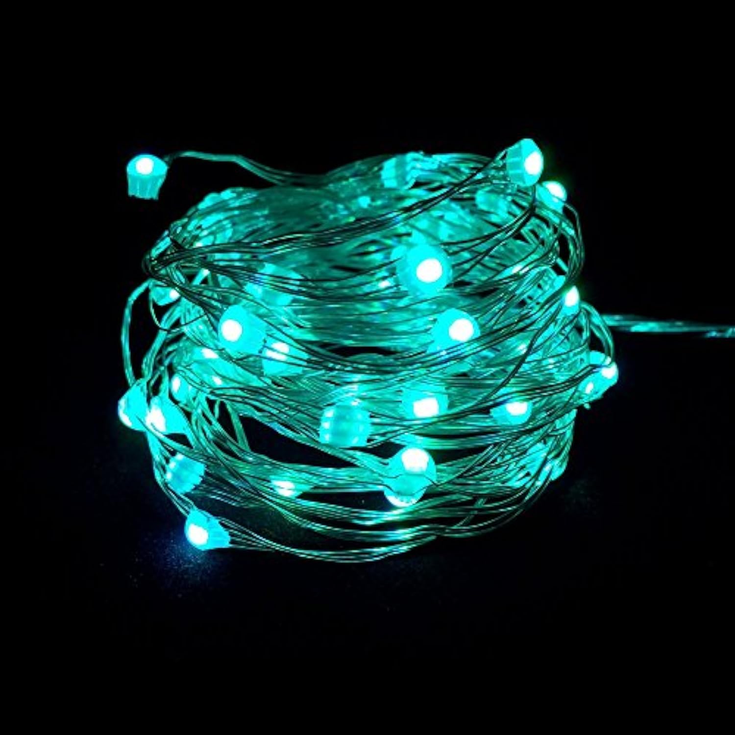 2 Pack Multi Color Changing String Lights,Battery Powered Led String Lights With Remote,50Leds 16Ft Silver Wire Lights F
