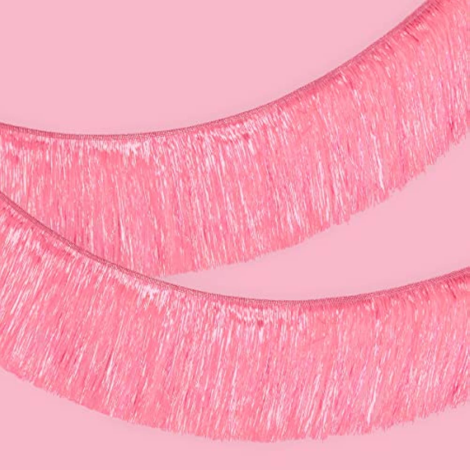 Pink Iridescent Fringe Banner 5Ft Bachelorette Birthday 21St HBD Photo Booth Decor