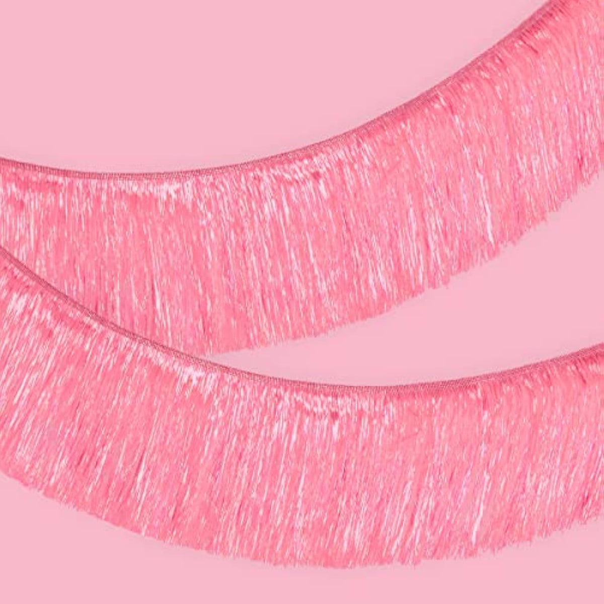 Pink Iridescent Fringe Banner 5Ft Bachelorette Birthday 21St HBD Photo Booth Decor