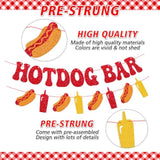 Hotdog Bar Banner Hotdog Birthday Party Supplies for Kids Sausage Party Decor