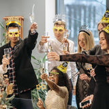 36pcs New Year 2026 Party Kit Black Gold Silver Hats Glasses Noise Makers