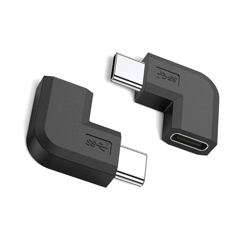 90 Degree Type Usb C Adapter, 2 Pack Usb C To Usb-C Fast Charger And Transfer