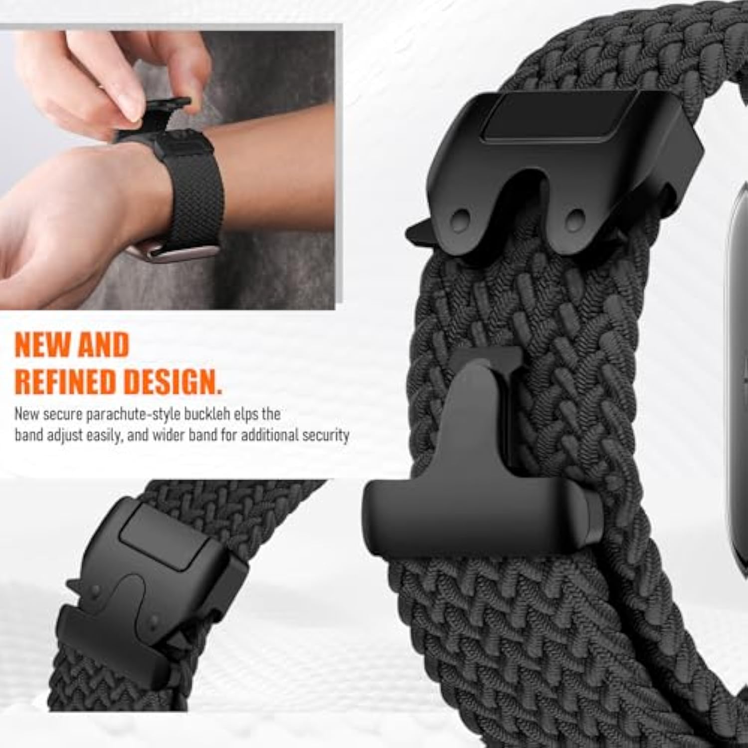 Braided Solo Loop For Apple Watch Ultra/2 Bands 49Mm 46Mm 45Mm 44Mm 42Mm Men/Women,Parachute Buckle Stretchy Elastic Nylon Sport Strap Wristband For Iwatch Bands Series 10 9 8 7 6 5 4 3 Se/2