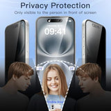 JETech Privacy Full Coverage Screen Protector for iPhone 16 6.1-Inch, Black Edge Anti-Spy Tempered Glass Film with Easy Installation Tool, Case-Friendly, 2-Pack