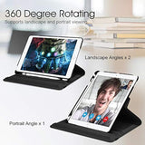 Fintie Rotating Case For 9Th Generation (2021) / 8Th Generation (2020) / 7Th Gen (2019) 10.2 Inch - 360 Degree Rotating Stand Cover With Pencil Holder, Auto Wake Sleep, Black