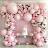 Double Stuffed Pink Balloon Garland Arch Kit Pastel Light Pink Balloons Different Sizes 18/12/5 Inch For Baby Shower Birthday Bridal Wedding Party Decoration