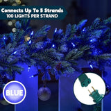 Blue Led Christmas String Lights,100 Count Mini Fairy Light With 26.4 Ft Green Wire,Lighting Decor For Indoor Outdoor Pa