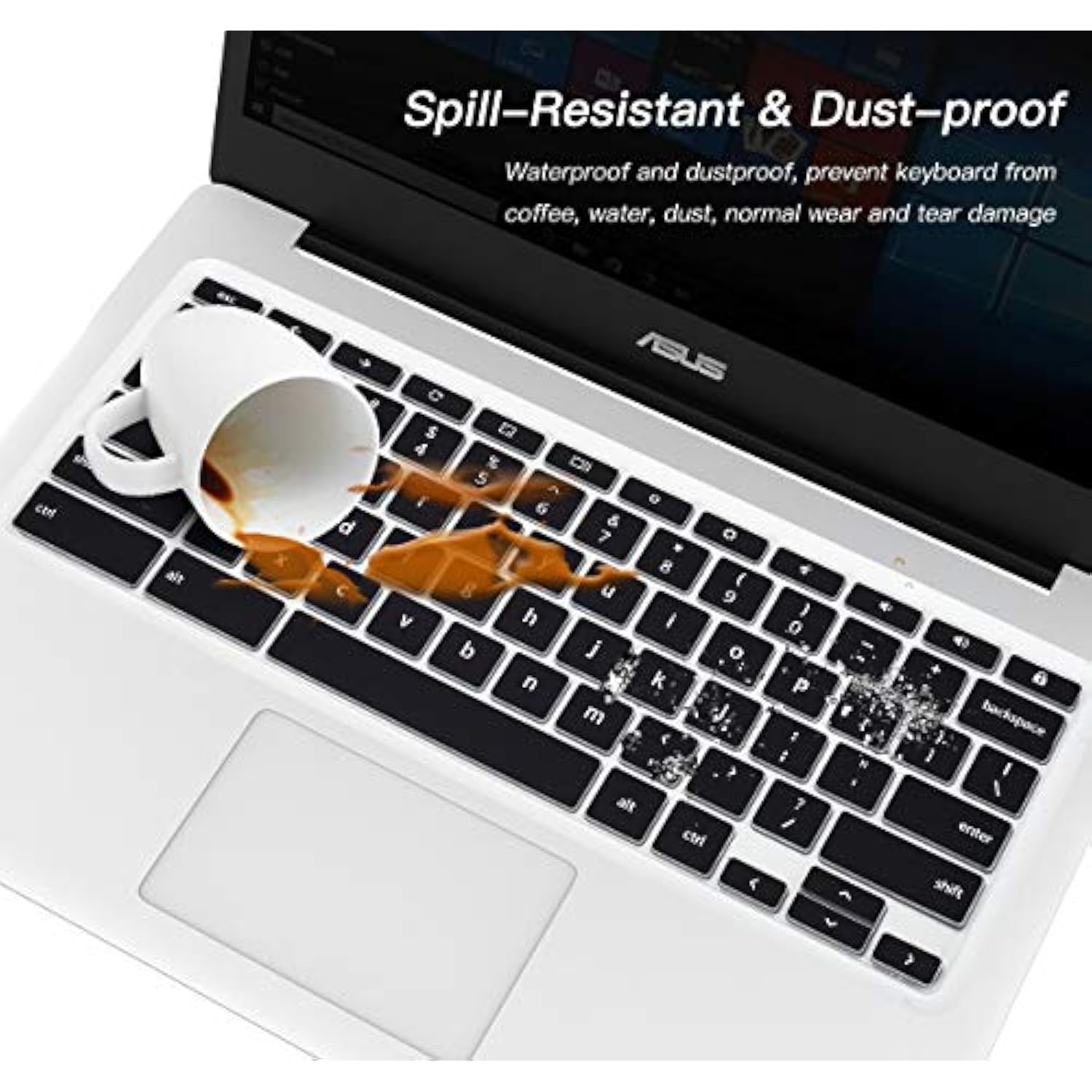 Keyboard Cover For Asus Chromebook Flip C434 2 In 1 Laptop, Asus C302Ca/C423Na