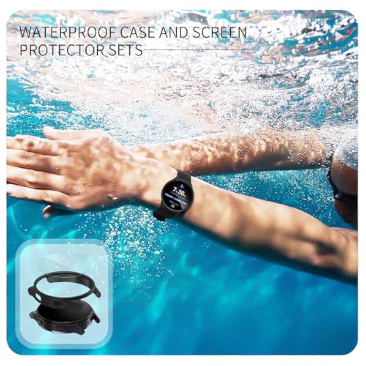 6+6 Pack Samsung Galaxy Watch 7 40mm Screen Protector Hard PC Bumper HD Glass