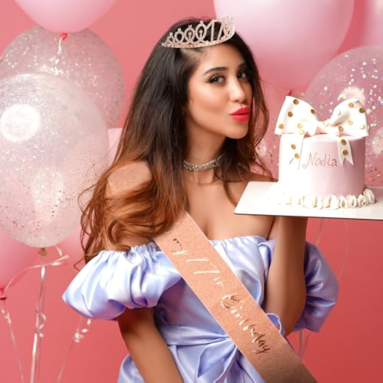 17Th Birthday Crown And Sash For Girls, It'S My 17 Bday Sash, 17Th Birthday Decorations Rose Gold