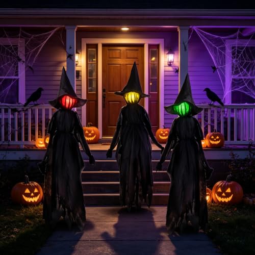 3 Pack Halloween Decorations Outdoor Halloween Witches Decor, 6FT