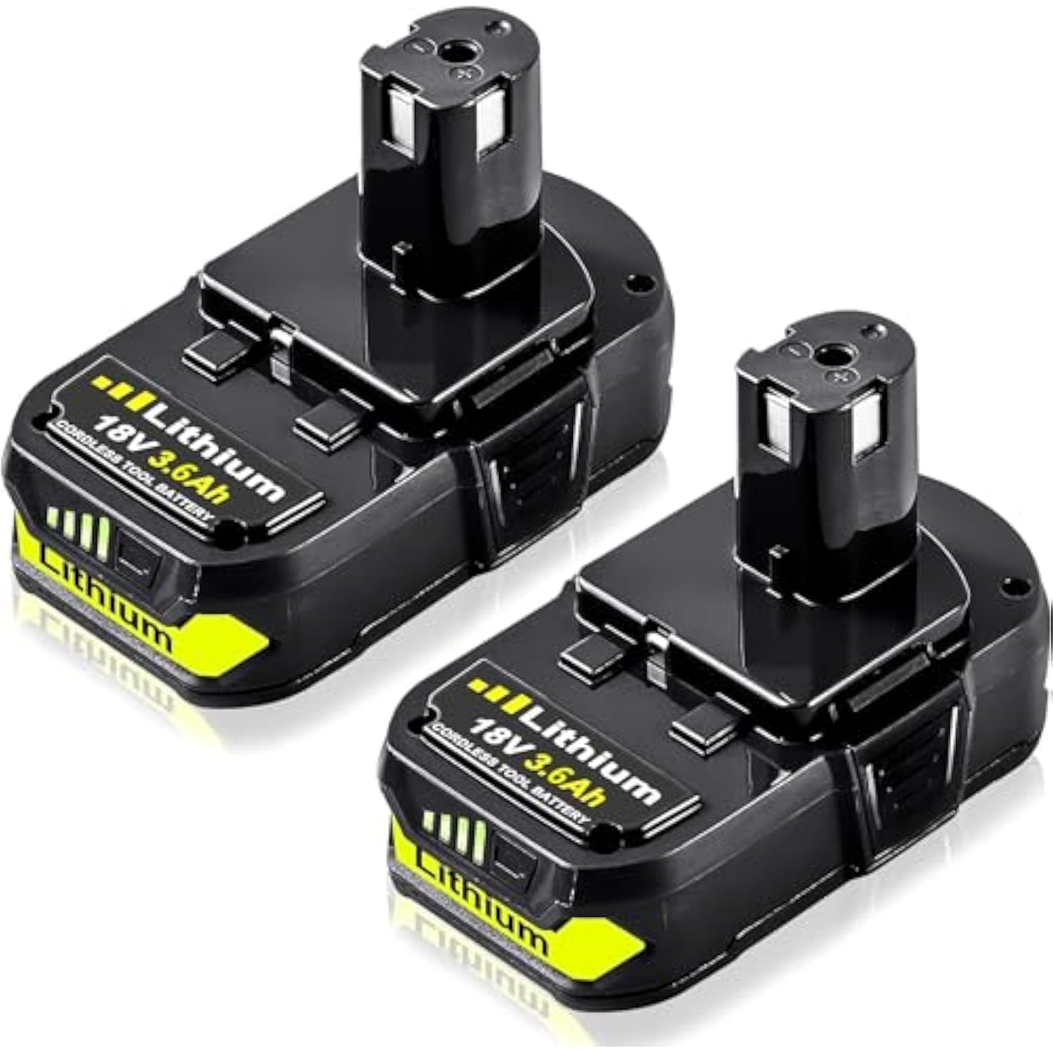 2-Pack P102 3.6Ah 18V Lithium-Ion Battery Replacement for Ryobi 18V Tools