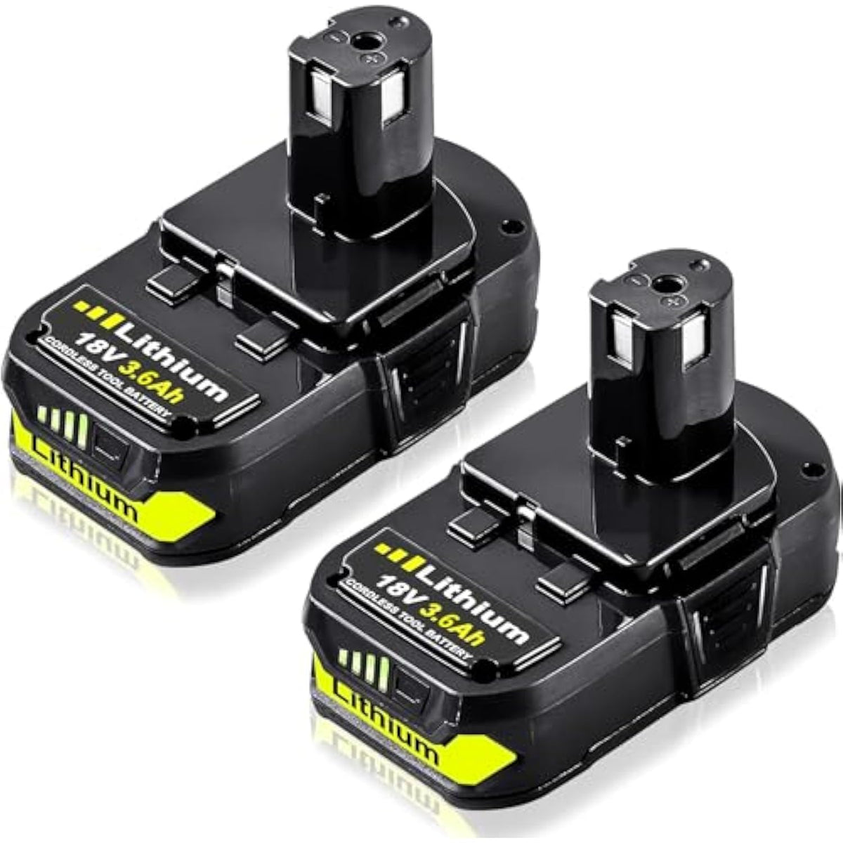 2-Pack P102 3.6Ah 18V Lithium-Ion Battery Replacement for Ryobi 18V Tools