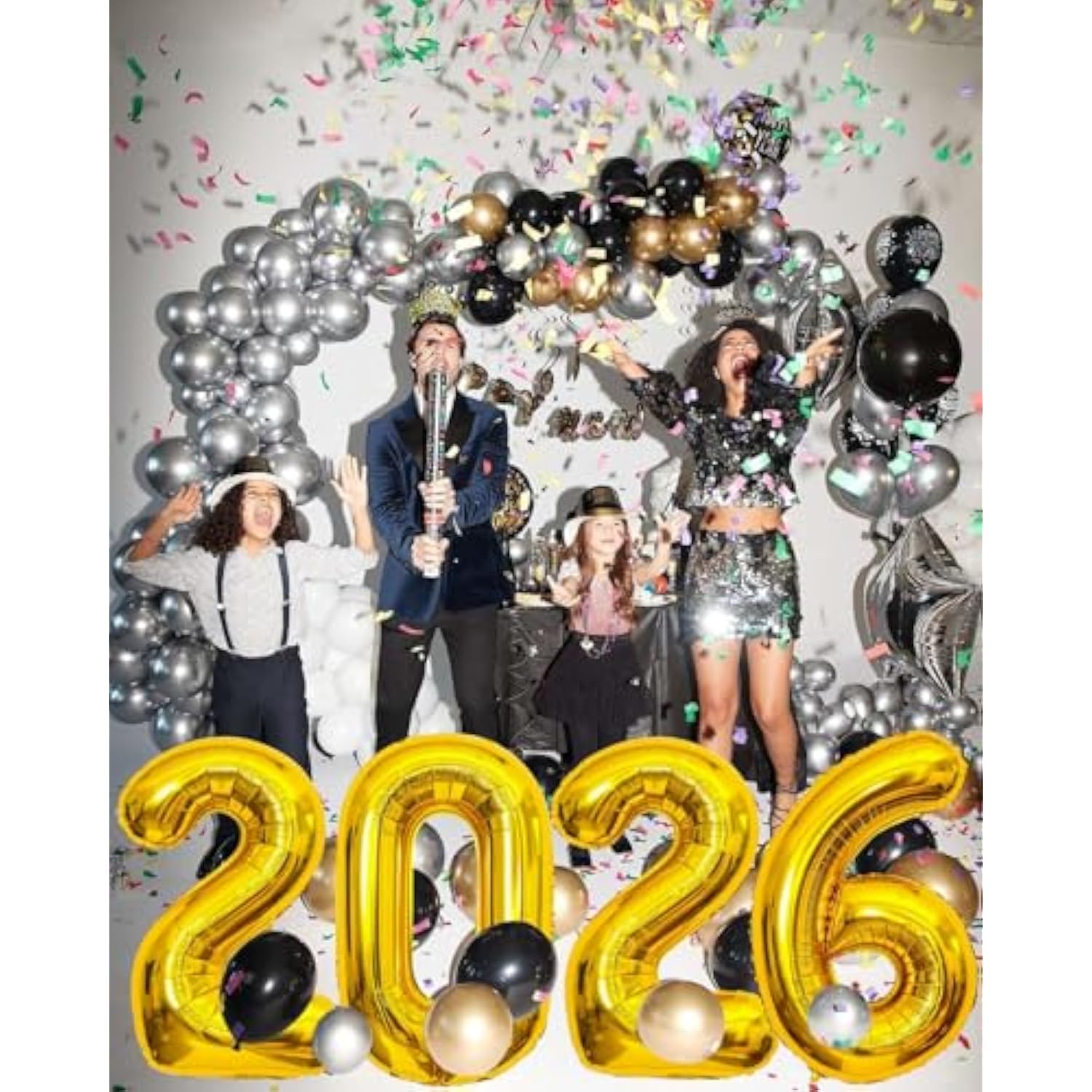 32 Inch Gold Number 2026 Foil Balloons for New Year Party Decorations
