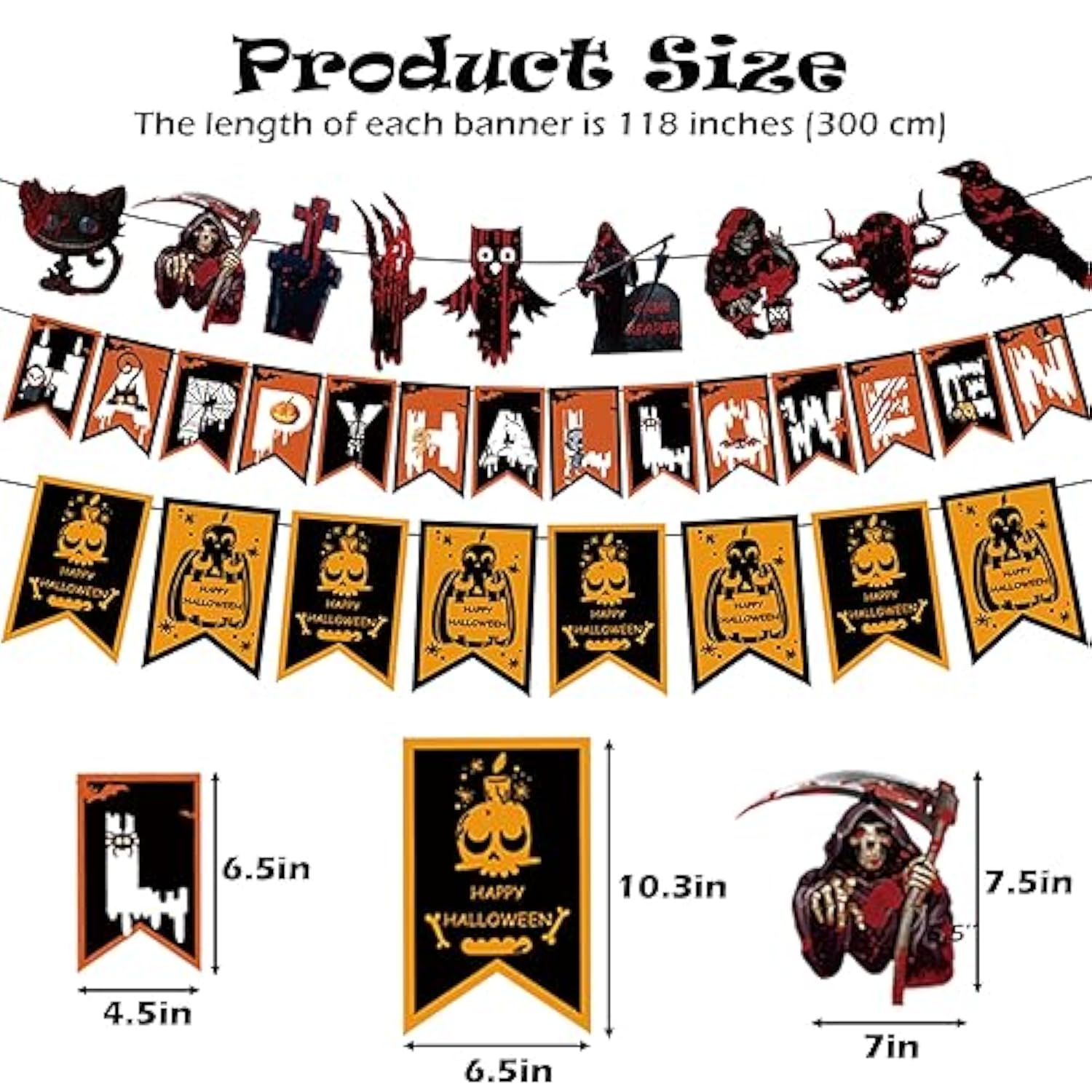 Halloween Indoor Hanging Swirl Decor with Bats Spiders Pumpkins Skulls Ghosts Party Supplies