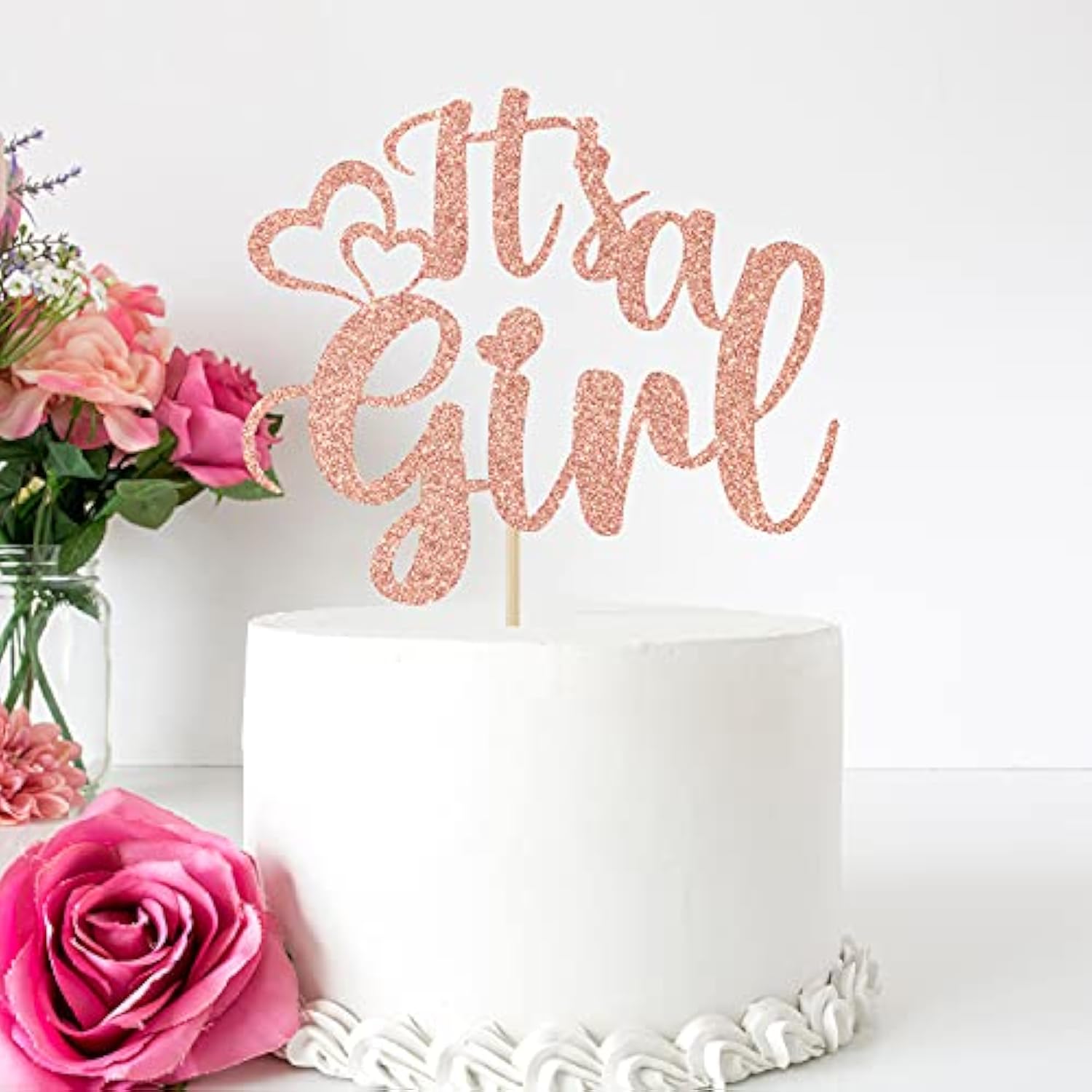 It’S A Girl Cake Topper Sweet Baby Girl Baby Shower Gender Reveal 1St Birthday Rose Gold