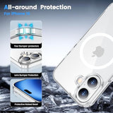 For Iphone 16 Case Clear, [Compatible With Magsafe][Anti-Yellowing][-Grade Protection] Shockproof Slim Magnetic Phone Case For Iphone 16, Transparent