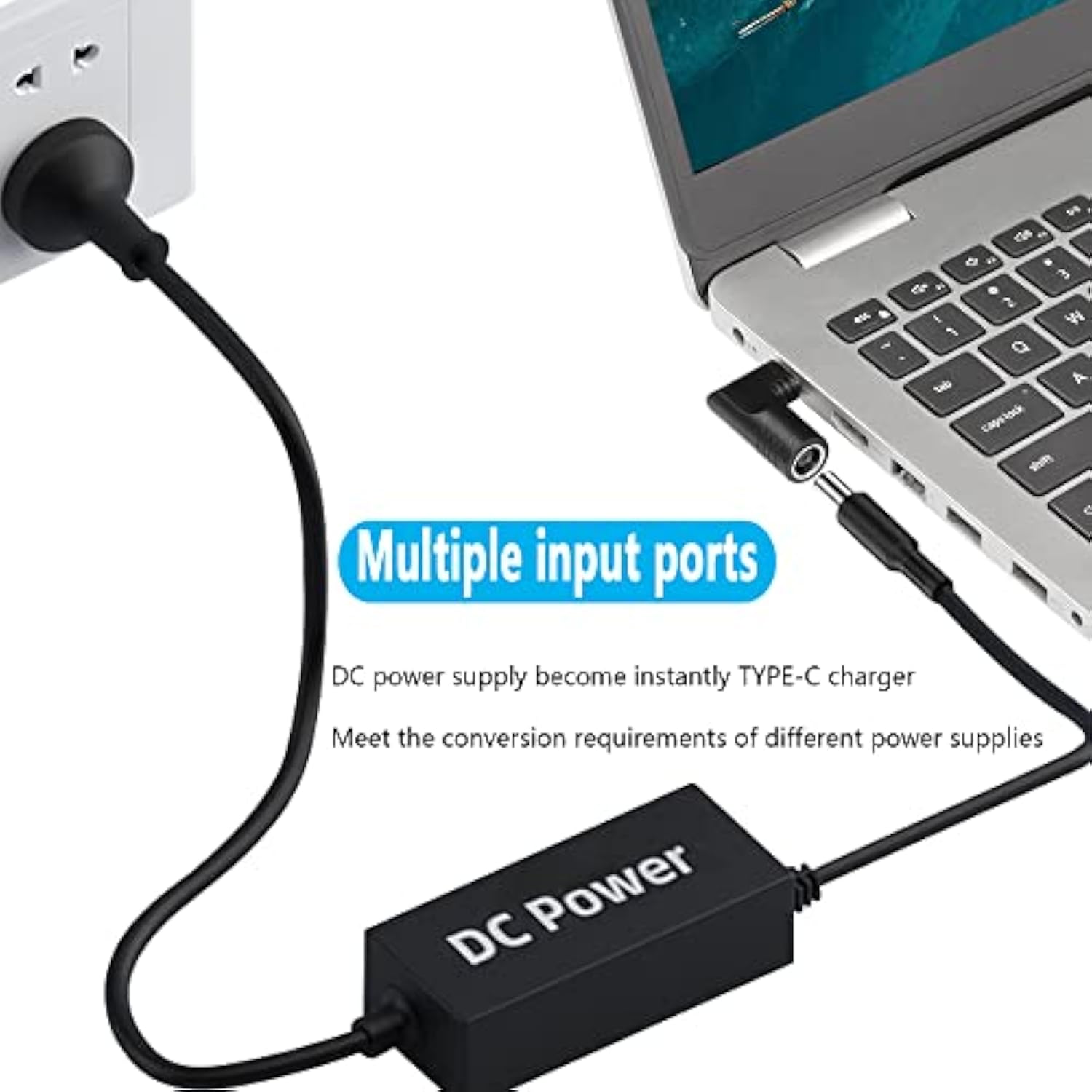 65W Pd Dc 7.4Mm X 5.0Mm Female (7.4Mm X 0.6Mm) Input To Usb Type C Male Power