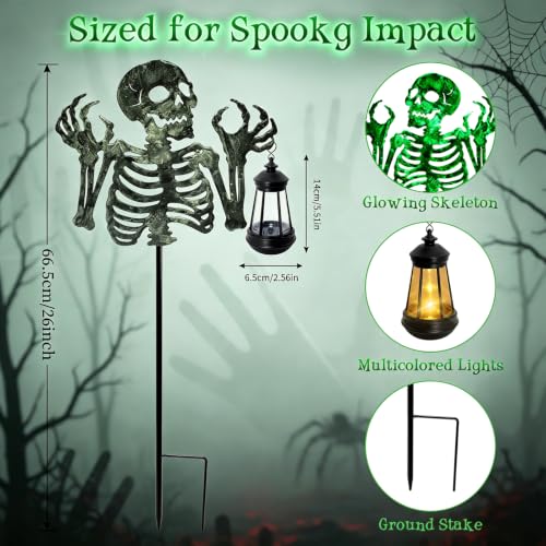 Halloween Decorations Outdoor Scary Skeleton Yard Stakes Solar Lights