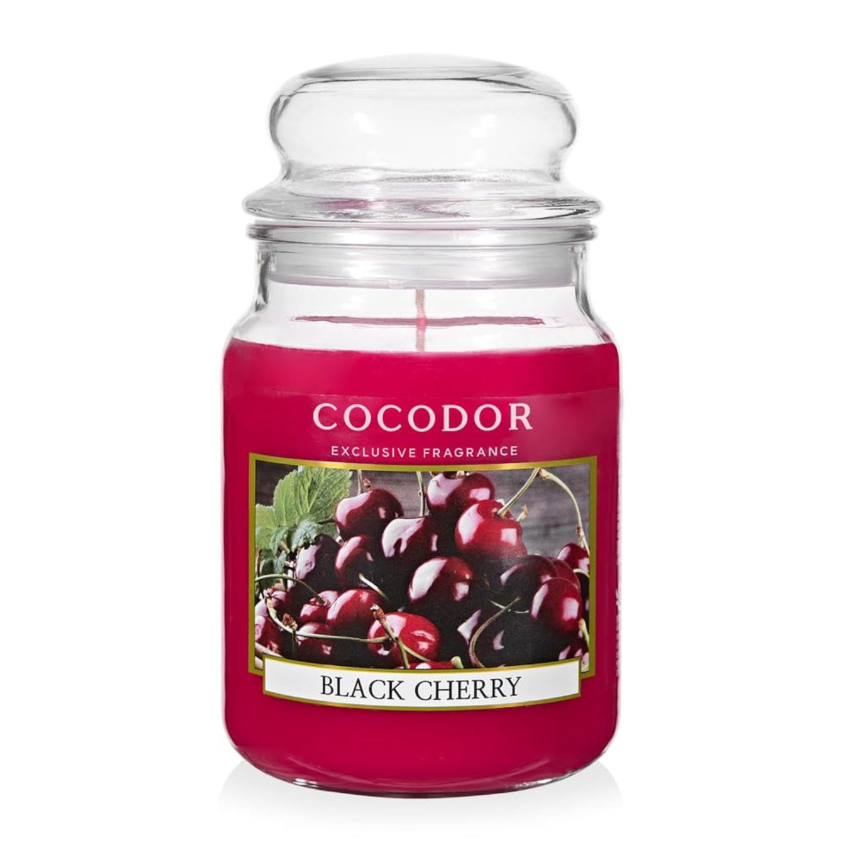 Cocodor Candle Black Cherry Scented, Large Glass Jar 18Oz Wick Candle, 110 Hours Of Burn Time